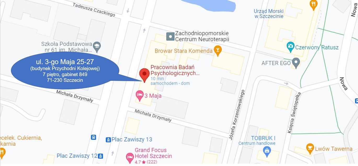 link do google maps pracownia badań psychologicznych